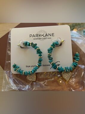 Park Lane Santorini Hoop Earrings with Gold Heart Charm